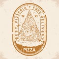 Best pizzerias logotype vintage monochrome