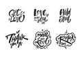 Best popular hand drawn black color calligraphy phrases set. Vector illustration.