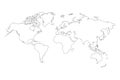 Best popular world map outline graphic sketch style, background vector of Asia Europe north south america and africa