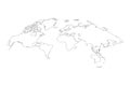 Best popular world map outline graphic sketch style, background vector of Asia Europe north south america and africa Royalty Free Stock Photo