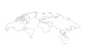 Best popular world map outline graphic sketch style, background vector of Asia Europe north south america and africa