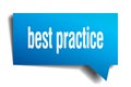 Best practice blue 3d speech bubble Royalty Free Stock Photo