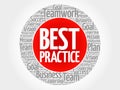 Best Practice circle word cloud Royalty Free Stock Photo
