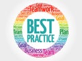 Best Practice circle word cloud Royalty Free Stock Photo