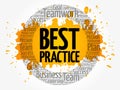 Best Practice circle word cloud Royalty Free Stock Photo