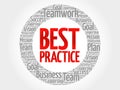 Best Practice circle word cloud Royalty Free Stock Photo