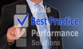 Best Practice - Manager with touchscreen button Royalty Free Stock Photo