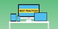 Best practice practices illustration with notebook smartphone multi platform