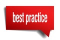 Best practice red 3d speech bubble Royalty Free Stock Photo