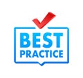 Best practice sign, label. Vector stock illustration. Royalty Free Stock Photo