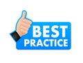 Best practice sign, label. Vector stock illustration. Royalty Free Stock Photo