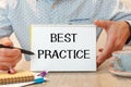 Best Practice is written on a notepad on office desk Royalty Free Stock Photo