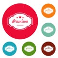 Best premium label icons circle set vector