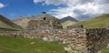 Back side of Tash-rabat, fortress in Naryn oblast, Kyrgyzstan