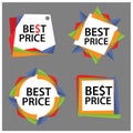 Best Price banner, Set stickers and banner.