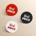 Best price color banners. Black, red and white colored best price icons. Royalty Free Stock Photo