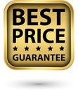 Best price guarantee golden label, vector Royalty Free Stock Photo