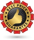 Best price guarantee golden label, vector illustration Royalty Free Stock Photo