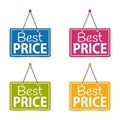 Best Price Hanging Business Signs - Vector Illustration - Isolated On White Background