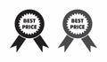 Best Price Icons round ribbons in black and grey colors