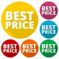 Best price icons set with long shadow Royalty Free Stock Photo