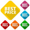 Best price icons set with long shadow Royalty Free Stock Photo