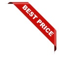 BEST PRICE - red ribbon banneron white background Royalty Free Stock Photo