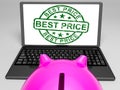 Best Price Stamp On Laptop Showing Promotional Ranking Royalty Free Stock Photo