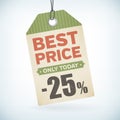 Best price only totady paper -25 percent price off tag