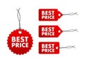 Best price web design elements. Shopping tags and best price badge. Vector stock illustration. Royalty Free Stock Photo