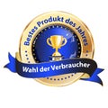 Best product of the Year German language award ribbon