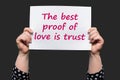 The best proof of love is trust