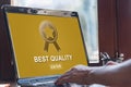 Best quality concept on a laptop screen Royalty Free Stock Photo