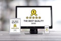 Best quality concept on different devices Royalty Free Stock Photo
