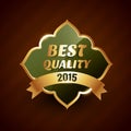 Best quality of 2015 golden label badge design symbol Royalty Free Stock Photo