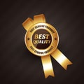 Best quality golden rosette label badge design Royalty Free Stock Photo