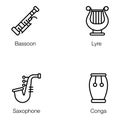 Musical Equipment line Vectors Pack