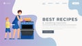 Best recipes landing page vector template. Culinary tutorials website homepage interface idea with flat illustration