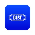 Best rectangle label icon digital blue