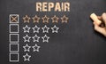 Best repair five golden stars.Chalkboard Royalty Free Stock Photo