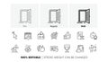 Best result, Businessman run and Apple line icons. For web app, printing. Line icons. Vector