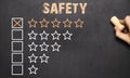 Best safety five golden stars.Chalkboard Royalty Free Stock Photo