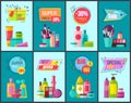 Best Sale and Super Price Set Vector Illustration