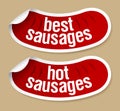 Best sausages stickers. Royalty Free Stock Photo