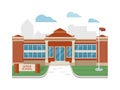 Best School Building Vector in Flat Style Design