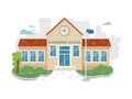 Best School Building Vector in Flat Style Design