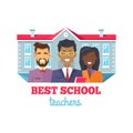 Best School Teachers Praise Vector Illustration