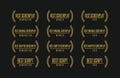 Best screenplay movie award winner vector logo set Royalty Free Stock Photo