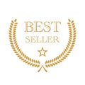 Best seller award icon badge, top quality logo, premium emblem stamp with laurel wreath Royalty Free Stock Photo