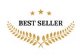 Best seller award icon badge, top quality logo, premium emblem stamp with laurel wreath Royalty Free Stock Photo